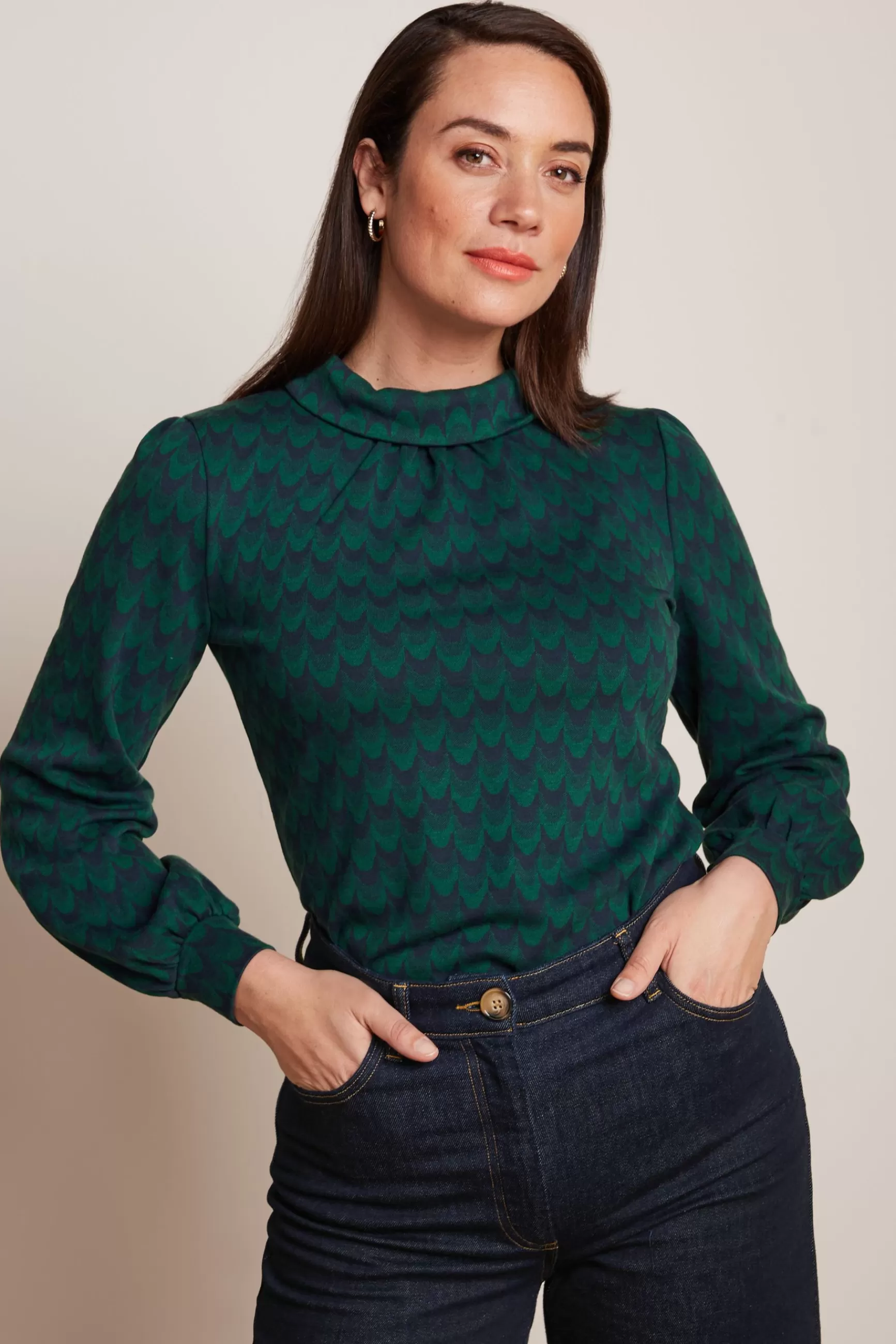 Dita Top Bell Sleeve Duffy Jacquard^King Louie Cheap