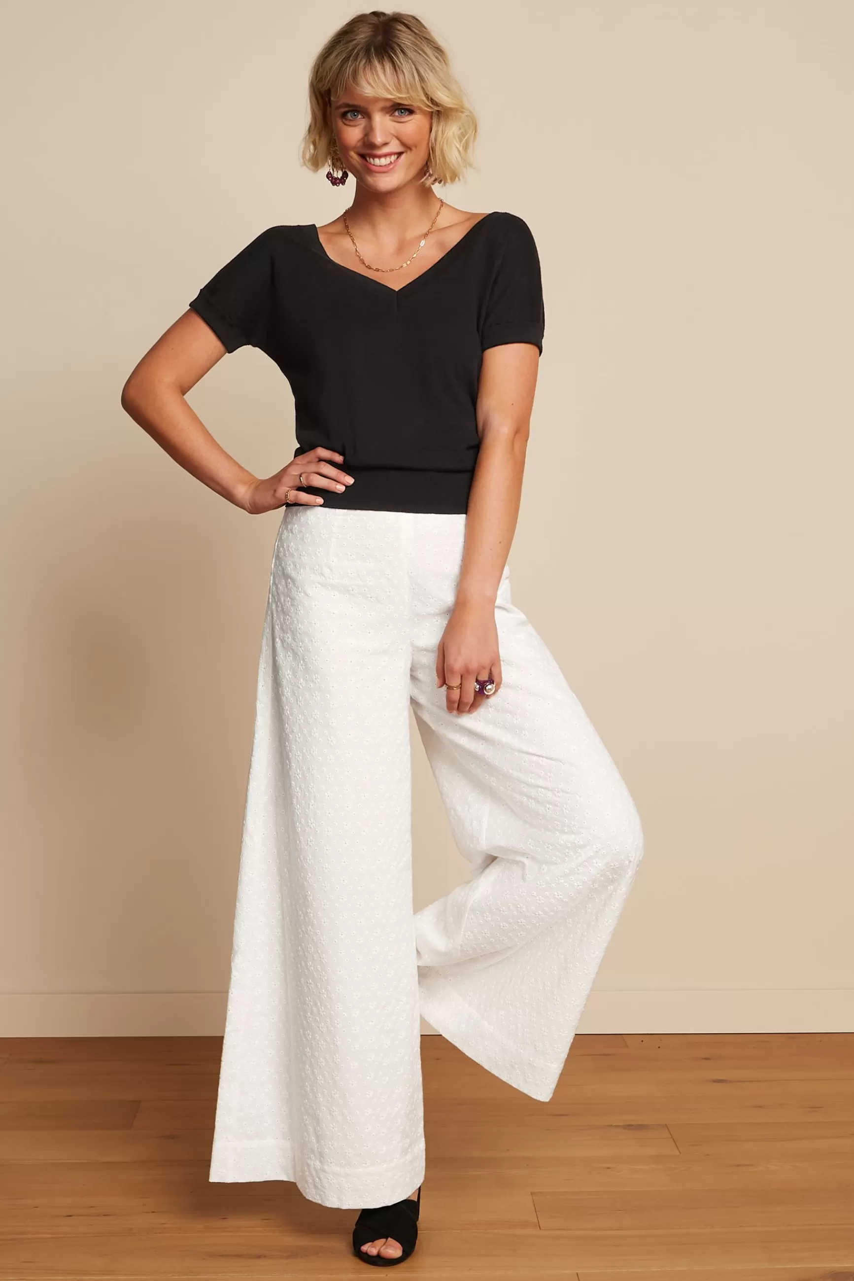 Palazzo Pants Rosa Broderie Anglaise^King Louie Online