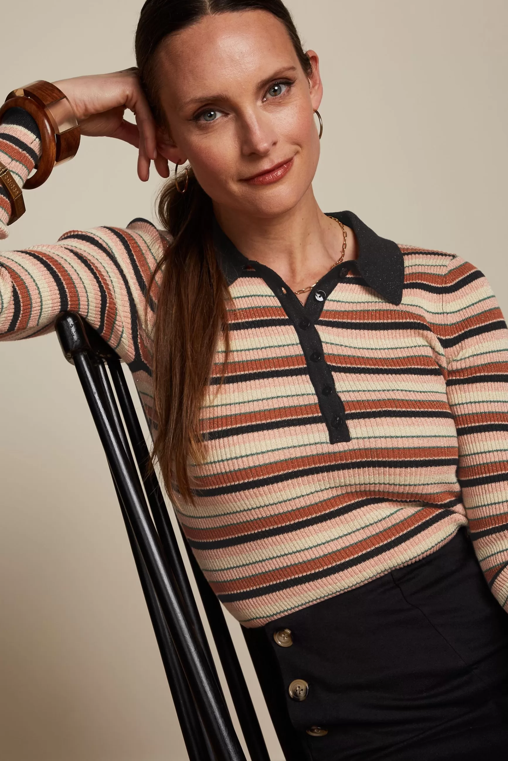 Polo Rib Top Lapis Stripe^King Louie Clearance