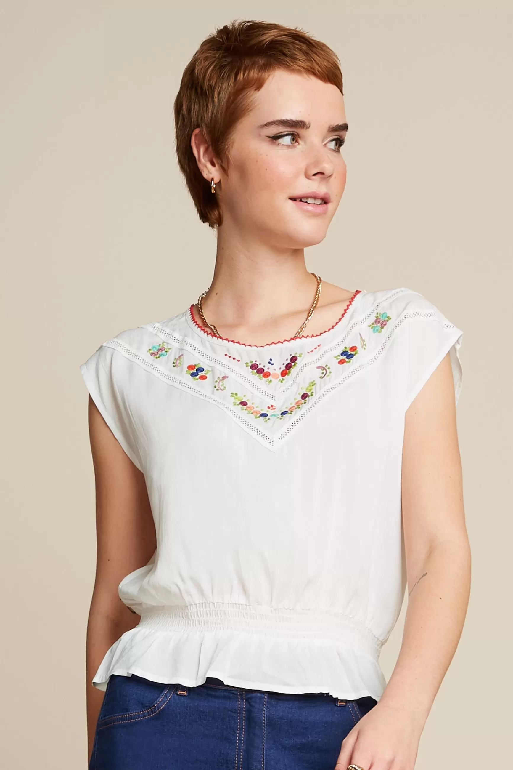 Selly Top Citrine Embroidery^King Louie New